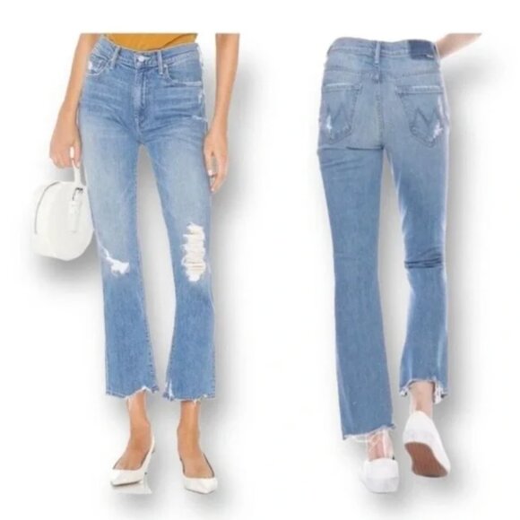 Mother Superior The Insider Ankle Chew Jeans In Destroyed Bills size 25 - Picture 1 of 9